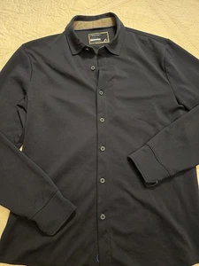 Twillory Athleisure Shirt Mens Large Blue Long Sleeves Button Up Polyester VGUC  - Picture 1 of 11