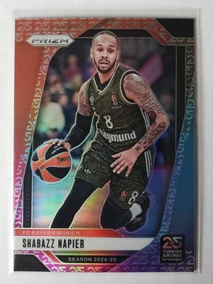 2024-25 Panini Prizm Euroleague Basquete Shabazz Napier 25º Aniversário #63 - Imagem 1 de 2