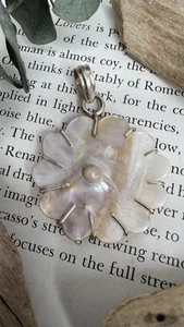 GORGEOUS Flower Large Blister Pearl & Sterling Pendant Jewelry Sterling 925 🐚 - Picture 1 of 9