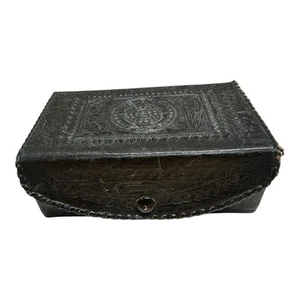 Vintage Hand Tooled Leather Box Free Shipping - Picture 1 of 8