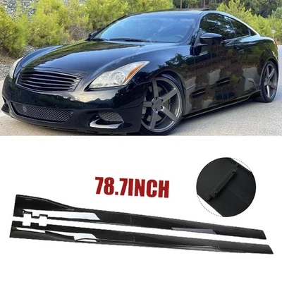 Pair 78.7inch Side Skirt Extension Splitter Spoiler For Infiniti G35 G37 Glossy - Image 1 of 4