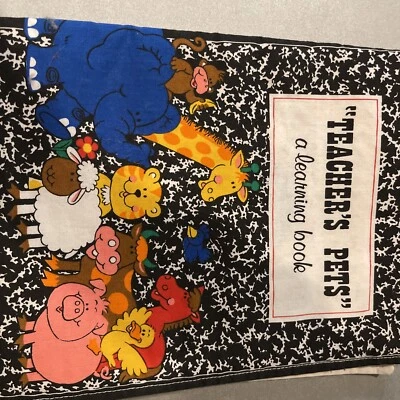 Teacher's Pets Fabric A Learning Book 10.5x8" Toddler Book Vintage 1980’s. - Image 1 of 4