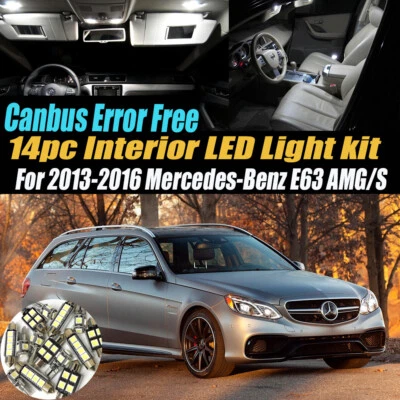 14Pc Error Free White Interior LED Light Kit for 2013-16 Mercedes-Benz E63 AMG/S - Image 1 of 4