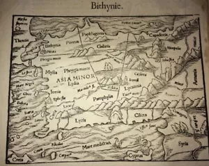 CARTE DE LA TURQUIE ( BITHYNIE) . GRAVURE XVI ème. - Imagen 1 de 2
