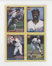 1991 Topps Wax Box Bottoms Dwight Evans Alfredo Griffin Carlton Fisk #EFGH HOF