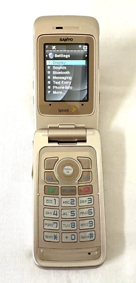 Sanyo Katana DLX SCP-8500 Flip Cell Phone Sprint Champagne working user unlock - Image 1 of 4
