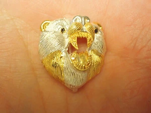 BEAR Heated Blue Sapphire Brooch in Sterling Silver - Picture 1 of 3