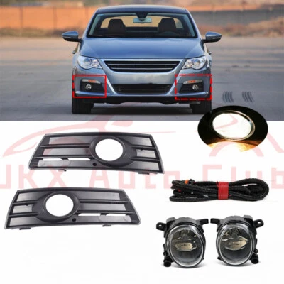 2Pcs Front Driving Lights c Fog Lamps Wiring Grilles For Volkswagen CC 2009-2012 - Image 1 of 4
