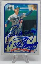 Rick Dempsey Autographed 1989 Topps Los Angeles Dodgers Baseball Card #606