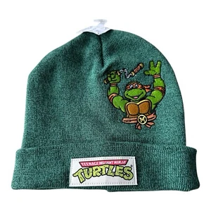 Teenage Mutant Ninja Turtles Beanie Cap Hat NWT TNMT Green Michelangelo OS - Picture 1 of 11