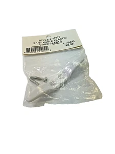 Vintage White Plastic Cord Cleats 2 1/2" 1 bag  made in Taiwan UNOPENED 1 SINGLE - Picture 1 of 6