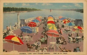 Cartolina Spiaggia St. Louis Lido Deck Piroscafo Ammiraglio Lino Mai Usata  - Foto 1 di 2