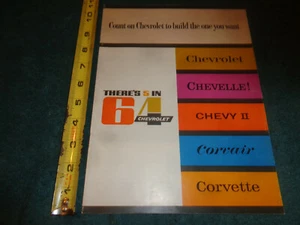 1964 CHEVROLET CAR FULL-LINE SALES BROCHURE / ORIGINAL FOLDER VETTE IMPALA NOVA - Picture 1 of 11