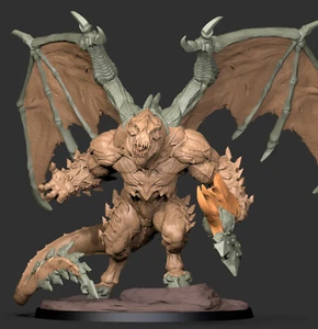 DEMON WARRIOR v2 | 25mm scale - Large size (50mm base) | Yedharo | for D&D - Imagen 1 de 1