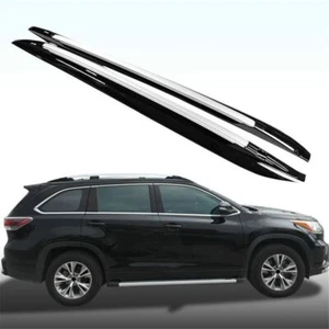 2Pcs Aluminum Roof Rail Racks Side Rail Bar Fits for Highlander Kluger 2014-2019 - Foto 1 di 8