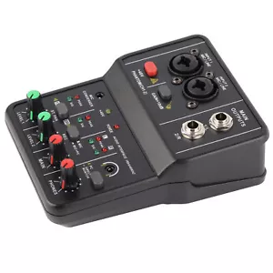 2 Channels Audio Mixer Sound Card USB 48V Power Compact Sound Mixing Console - Picture 1 of 24