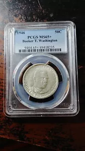1946 Booker T Washington Silver Half Dollar PCGS MS65+ Plus Grade 4414 - Picture 1 of 4