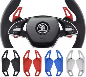 Skoda DSG Paddle Extensions - Enyaq Karoq Kodiaq Octavia IV RS VRS DSG - BLACK - Picture 1 of 5