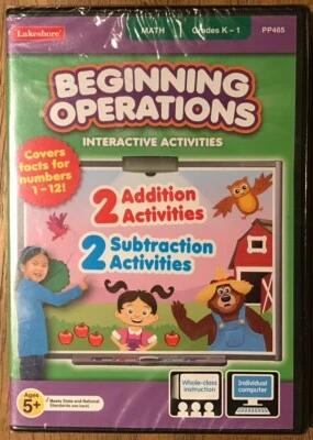 Lakeshore Beginning Operations Adventures Interactive Math CD-Rom Grade K 1 - Image 1 of 2