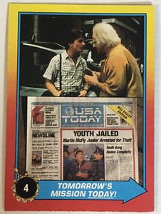 Back To The Future II Trading Card #4 Michael J Fox Christopher Lloyd