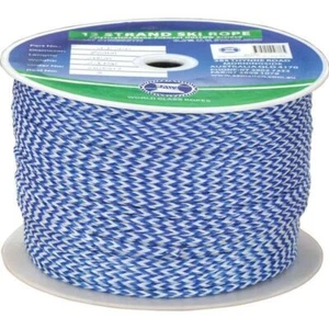 8mm x 200Mtr Polyethylene Ski Rope - 12 Strand Hollow Braid Blue (Reel) - Picture 1 of 2