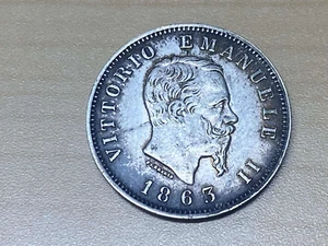 OLD ITALIAN COIN ITALY LIRA LIRE MILAN SILVER ANTIQUE EXONUMIA KING VICTOR VF XF - Picture 1 of 6