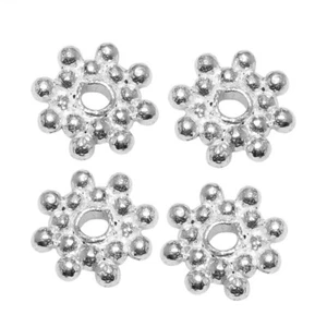 20 Pcs 8mm Bali Daisy Spacer Bead Sterling Silver Plated Jewelry Making - Picture 1 of 3