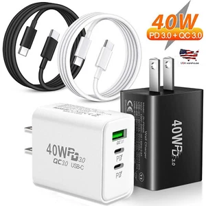 40W Type C USB Phone Charger For Samsung Galaxy A32 5G A42 A55 A13 A50 A23 A15 - Picture 1 of 21