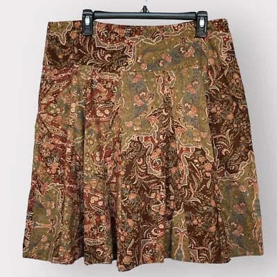 Falda Chaps Línea A Mujer Talla 14 Multicolor Floral Cierre Lateral Cremallera Boho Foto 1 de 4