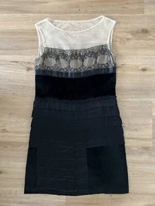 Philosophy Di Alberta Ferretti Black Lace and Velvet dress sz It 40/UK 8 - Picture 1 of 7