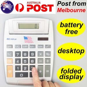 Solar Electronic Desk Calculator Large Display Desktop Business School Office AU