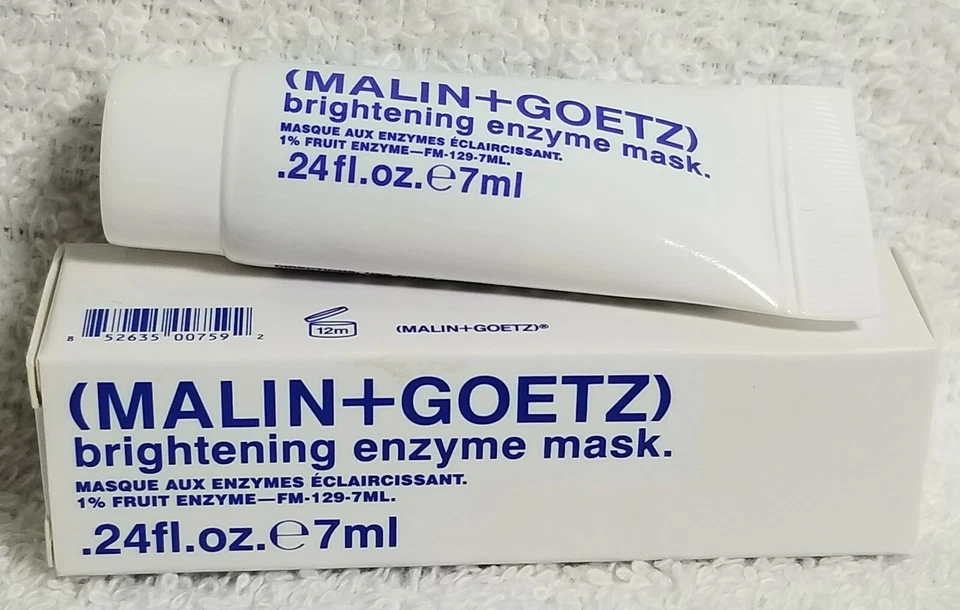 Malin+Goetz BRIGHTENING ENZYME MASK 1% Fruit Enzyme Night/PM Tube .24 oz/7mL New - Image 1 of 4