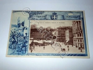 Cartolina Trieste Italiana - Piazza G. Goldoni e Galleria di Montuzza 1919 ca. - Imagen 1 de 1