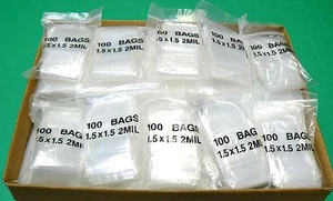 Bulk 11,000 Bags 2mil Clear 1.5x1.5 Reclosable Baggies 1-1/2" Square Bag 11000 - Picture 1 of 2