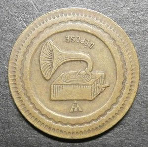 Gaming token France - Gramophone 10 centimes "a consommer" - machine 18.7mm - Picture 1 of 2