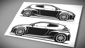 Toyota GR Yaris Sticker Silhouette Toyota GR Yaris tuning Aufkleber Schwarz neu - Bild 1 von 21