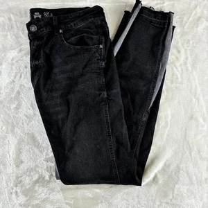 Rebel Vengeance Jeans Black Gray Denim Men's Size 34 Skull Buttons / Rivets - Picture 1 of 7