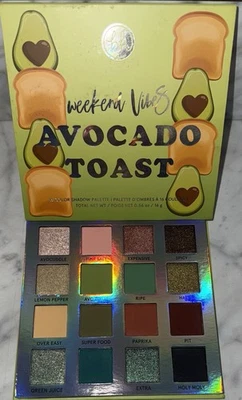BH Cosmetics Weekend Vibes AVOCADO TOAST 16 Color Eyeshadow Palette NEW w/mirror - Image 1 of 3