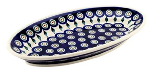 Polnische Keramik Ovale Servierplatte, 11" L, 6" B, 1,5" T, Handarbeit von Zaklady - Bild 1 von 4