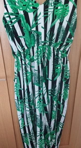 Hell Bunny Striped Plant Jumpsuit Size L - New Without Tags - Picture 1 of 8