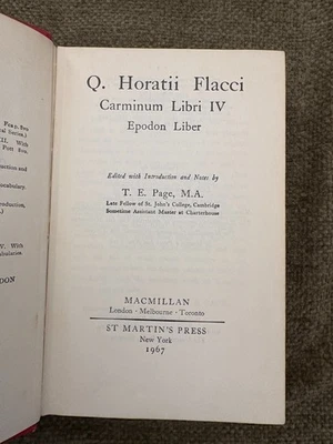 📘 Horace: Carminum Libri IV / Epodon Liber | Latin Text & Notes | Macmillan 196 - Image 1 of 4