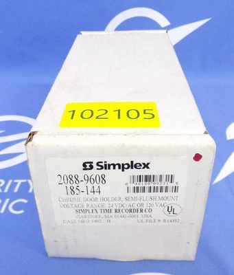 NIB SIMPLEX DOOR HOLDER 2088-9608 CHROME 24VDC/AC OR 120VAC SEMI-FLUSH MOUNT 1YR - Image 1 of 4