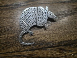 Sterling Silber Gürteltier Tc-103 Mexiko Brosche Anstecknadel - Bild 1 von 3