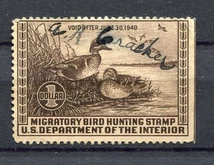 USA, 1939,  duck stamp,  Scott RW6, used - Picture 1 of 2