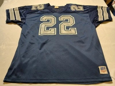 Camiseta de colección Wilson Dallas Cowboys Emmitt Smith #22 juvenil XL azul NFL años 90 Foto 1 de 4