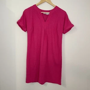 Vineyard Vines Linen Rayon Dolman Shift Dress Size 0 Pink Short Sleeve Barbie - Picture 1 of 13