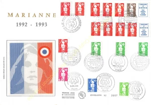 Grande Enveloppe Soie FDC FRANCE Marianne 1993 PARIS - Picture 1 of 2
