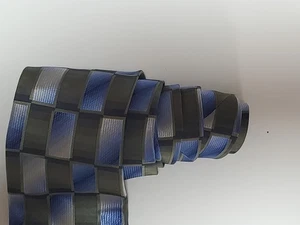 Crazy Horse Men's Neck Tie 100% Silk Geometric Green, Blue, - Picture 1 of 8