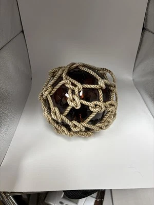 Boya de pesca de vidrio vintage grande roja/naranja, 5 pulgadas de diámetro Foto 1 de 3