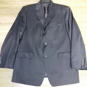 DKNY Men's Size 44R Dark Navy Wool Suit Blazer Jacket 100% Wool Made In Canada - Picture 1 of 7